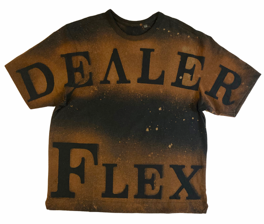 Black and Copper Heavy Box Fit T-Shirt