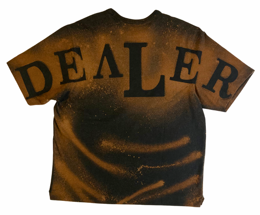 Black and Copper Heavy Box Fit T-Shirt